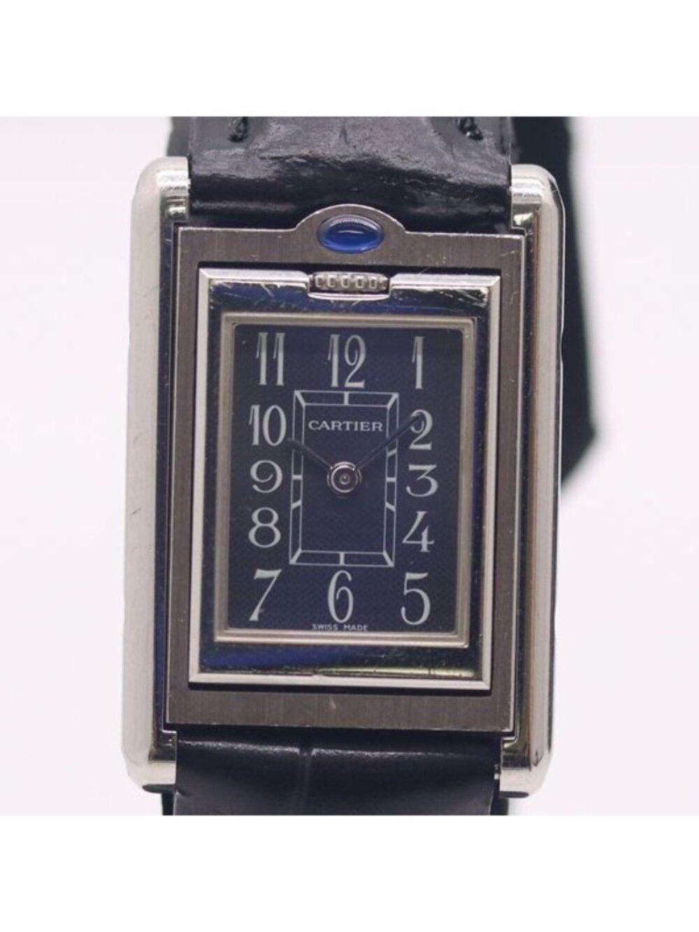 Cartier Tank Basculant Navy Dial Watch